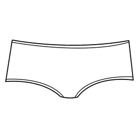 Boy shorts panties black and white clipart