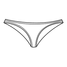 String panties black and white clipart