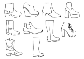 Boots black and white vector