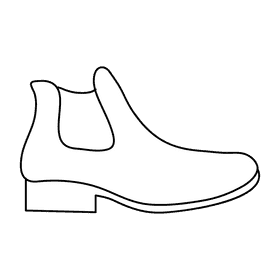 Chelsea boots black and white clipart