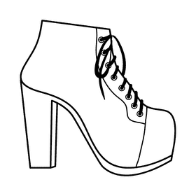 Lita boots black and white clipart