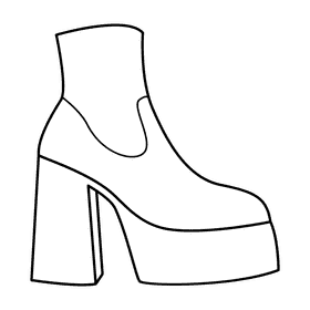 Platform boots black and white clipart