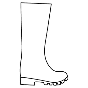 Rubber boots black and white clipart