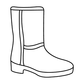 Shearling boots black and white clipart