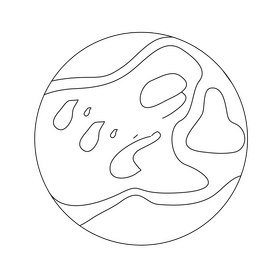 Planet drawing black and white clipart