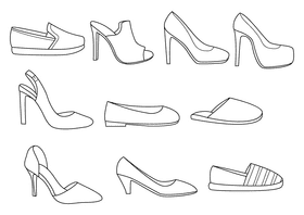 Shoes black and white vector