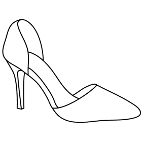 Dorsay pump shoe black and white clipart