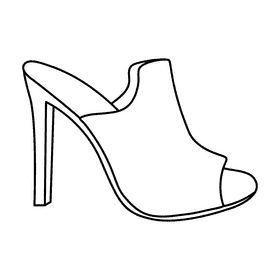 Peep toe mule shoes black and white clipart