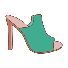 Peep toe mule shoes clipart