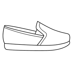 Slip on shoes black and white clipart