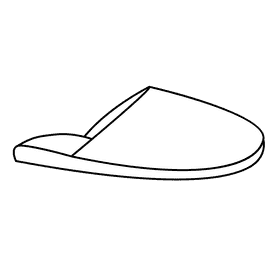 Slipper shoe black and white clipart