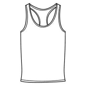 Athletic tank top black and white clipart