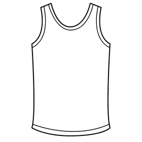 Basic tank top black and white clipart