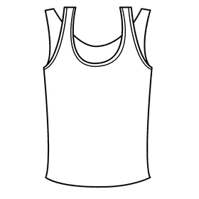 Double layer tank top black and white clipart