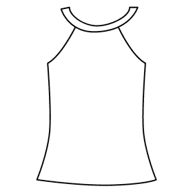 Halter tank top black and white clipart
