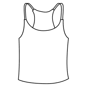 Scoop neck tank top black and white clipart