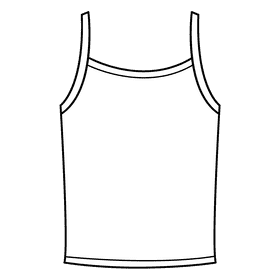 Spaghett strap tank top black and white clipart