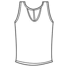 Strappy cutout tank top black and white clipart