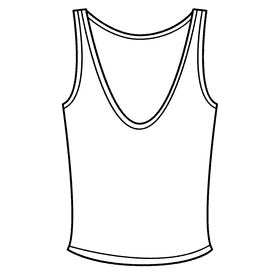 V neck tank top black and white clipart