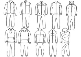 Tracksuits black and white vector