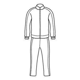 Light blue tracksuit black and white clipart