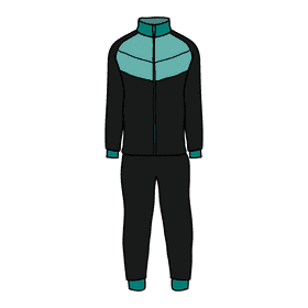 Teal and black tracksuit clipart
