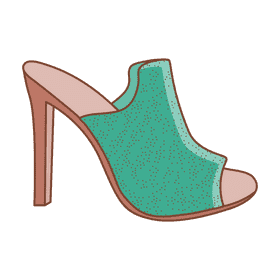 Peep toe mule shoes clipart