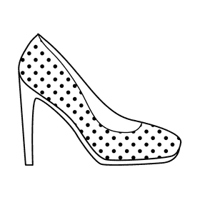 Pointed heel shoe black and white clipart