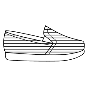 Slip on shoes black and white clipart