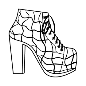 Lita boots black and white clipart