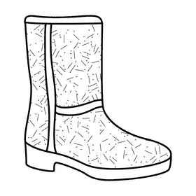 Shearling boots black and white clipart