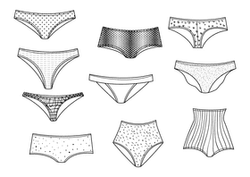 Panties black and white vector