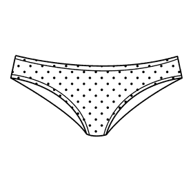 Bikini panties black and white clipart