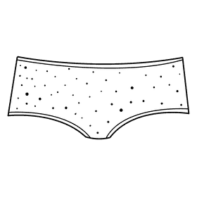 Boy shorts panties black and white clipart