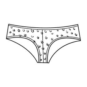 Brazilian panties black and white clipart