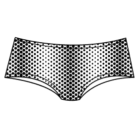 Hipster panties black and white clipart
