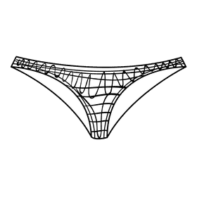 String panties black and white clipart
