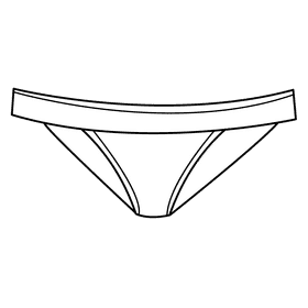 Thong panties black and white clipart