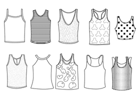 Tank top black and white vector