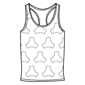 Athletic tank top black and white clipart