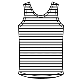 Basic tank top black and white clipart