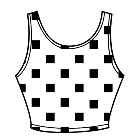 Crop tank top black and white clipart
