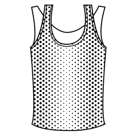Double layer tank top black and white clipart