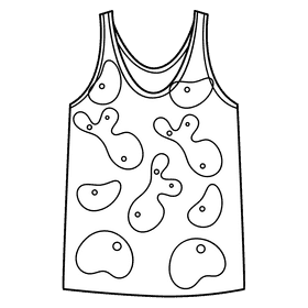 Printed tank top black and white clipart