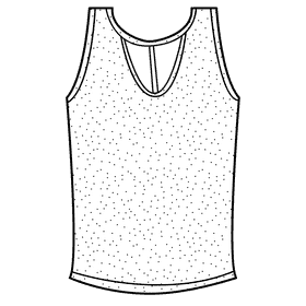 Strappy cutout tank top black and white clipart