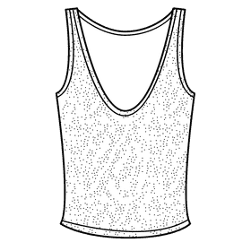 V neck tank top black and white clipart