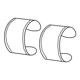 Cuff earring black and white clipart