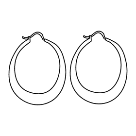 Hoop earring black and white clipart