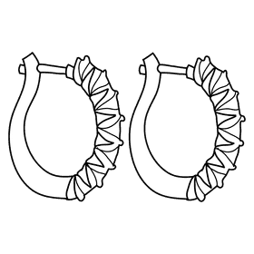 Huggie earring black and white clipart