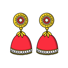 Jhumka earring clipart